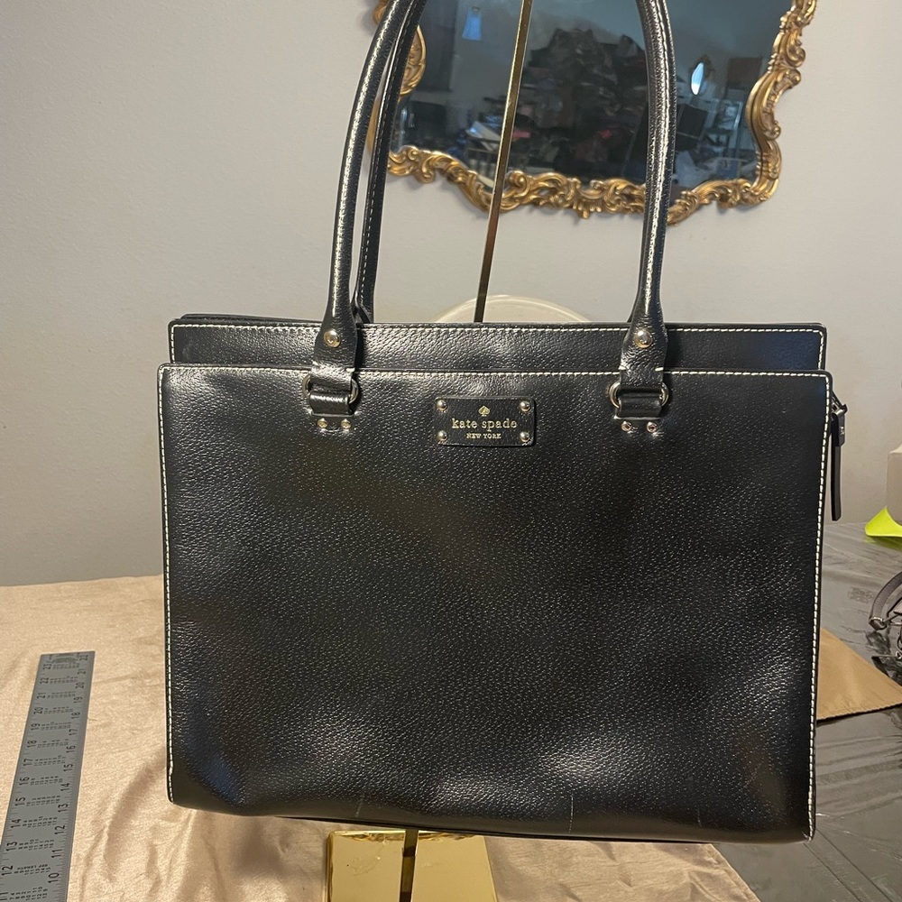 Kate Spade Black Textured Leather Bag - Picture 1 of 6